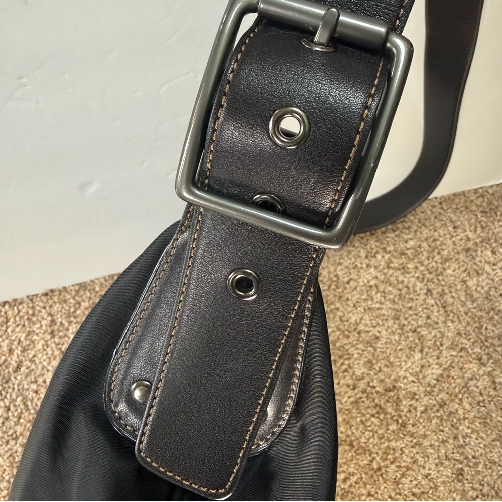 COACH Rare Vintage Y2K Black Microfiber Nylon Convertible Hobo XBody #6256 - Picture 2 of 16